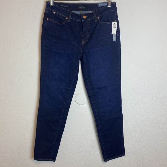 Talbots‎ Women's Size 4 Jeans Slim Ankle Stretch Dark Denim Cotton Blend Casual - Picture 1 of 9